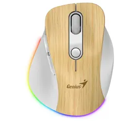 GENIUS Ergo 9000S Pro barva borovice / optická / 2400 dpi / bezdrátová / 6 tlačítek / RGB
