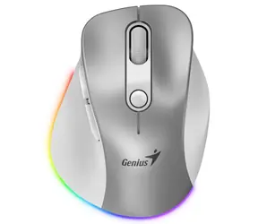 GENIUS Ergo 9000S Pro stříbrná / optická / 2400 dpi / bezdrátová / 6 tlačítek / RGB