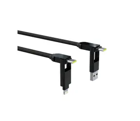 Rolling Square inCharge XL 0.3m černá / nabíjecí a datový kabel kabel 6v1 / USB / USB-C / Lightning / MicroUSB / 100W