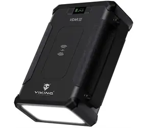 Viking VIDAR III outdoorová powerbanka černá / 96000 mAh / 2x DC / 2x USB-A + 1x USB-C + bezdrátové nabíjení / IP65