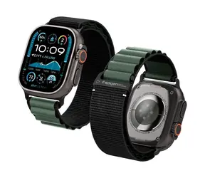 Spigen Fabric Band (hook) řemínek pro Apple Watch 49mm/46mm/45mm/44mm zelená