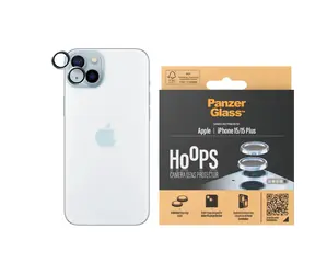 PanzerGlass HoOps Apple iPhone 15/15 Plus ochranné kroužky pro čočky fotoaparátu - modrý hliník
