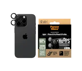 PanzerGlass Hoops Apple iPhone 16 Pro/15 Pro/16 Pro Max/15 Pro Max ochranné kroužky pro čočky fotoaparátu - černý hliník