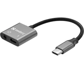 Sandberg USB-C Audio Adapter PD65W / adaptér USB-C na 3.5mm jack + USB-C 65W PD