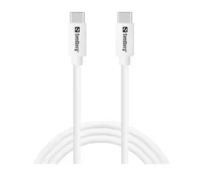 Sandberg SAVER USB-C Cable 1M 65W bílá / nabíjecí kabel USB-C na USB-C