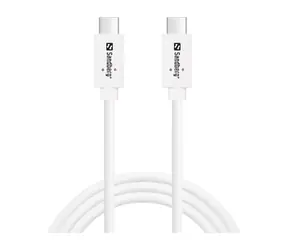Sandberg USB 3.1 G2 1M 100W bílá / kabel USB-C na USB-C 3.1 Gen 2