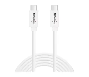 Sandberg USB 3.1 G2 2M 100W bílá / kabel USB-C na USB-C 3.1 Gen 2