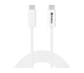 Sandberg USB-C USB4 240W + 40Gbps 2M bílá / kabel USB-C na USB-C4