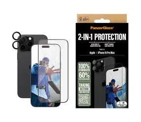 PanzerGlass ochranné sklo UWF + Hoops Bundle pro iPhone 16 Pro Max černá Frame