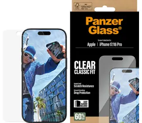 PanzerGlass Classic Fit EasyAligner Tvrzené sklo pro iPhone 17 / 16 Pro