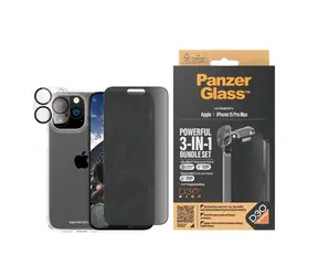 PanzerGlass - Bundle PicturePerfect + Tvrzené sklo UWF Privacy + Hard Case D3O pro iPhone 15 Pro Max
