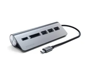 Satechi USB-C Hub & Card Reader šedá / hliník