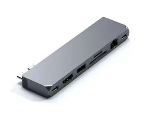 Satechi Pro Hub Max šedá / 2x USB-C / USB-A / 4K HDMI / microSD / SD / Ethernet / 3.5mm jack