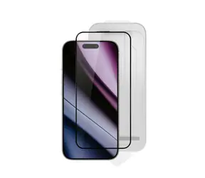 Epico Hero Glass 3D DF ochranné sklo pro iPhone 15 Pro / odolné proti pádu / Ultra-široké krytí / s aplikátorem 