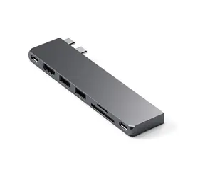 Satechi Pro Hub Slim šedá / USB 4 / HDMI / 2x USB-A / microSD / SD / USB-C