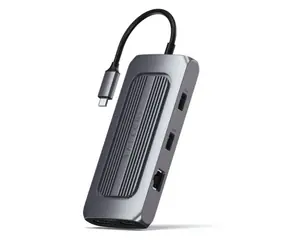 Satechi USB-C Multiport MX šedá / adaptér / 2x USB-C / 2x USB-A / 2x HDMI / microSD / SD / Ethernet / 3.5mm jack / PD 10