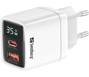 Sandberg 2in1 Charger 35W bílá / Nabíjecí adaptér / 1xUSB-C + 1xUSB