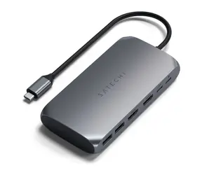 Satechi USB-C Multimedia M1 šedá / adaptér / 2X USB-C / 2x USB-A / 2x HDMI / PD 85 W