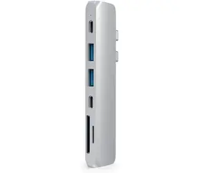 Satechi USB-C Pro Hub stříbrná / 2x USB-C / 2x USB-A / HDMI / microSD / SD / PD