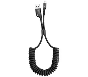 Baseus CALSR-01 Pružinový kabel Lightning 1m 2A černá / USB-A (M) - Lightning (M)