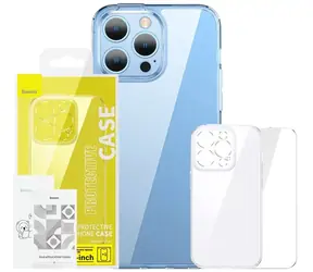 Baseus ARCJ010102 SuperCeramic průhledné pouzdro Apple iPhone 14 Plus čírá / + tvrzené sklo