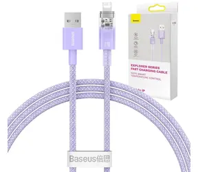 Baseus CATS010005 Rychlonabíjecí kabel USB-A na Lightning Explorer Series 1 m 2.4A fialová
