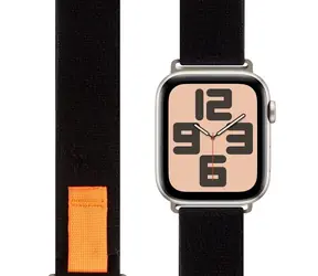 OBAL:ME Textilní Řemínek pro Apple Watch 42-49mm M-L Black/Orange