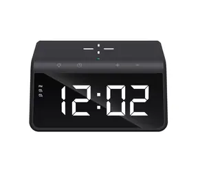 Havit Desk Phone Wireless Charger W320 s digitálními hodinami RGB LED svěálem 15W černý