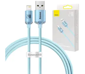 Baseus CAJY001103 Crystal Shine Kabel USB-A do Lighting 1.2m modrá / USB-A (M) - Lightning (M) 