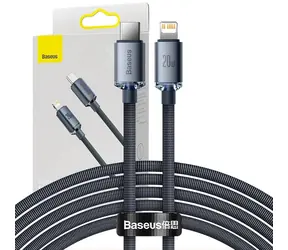 Baseus Crystal Shine kabel USB-C na Lightning 2m černá / 20 W