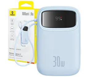 Baseus Qpow2 10000mAh 30W s kabelem USB-C modrá / Powerbanka / 3xUSB-C / 1xUSB-A