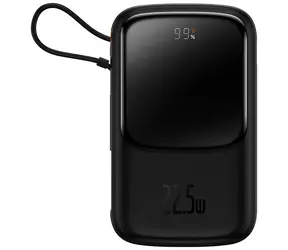 Baseus Qpow PRO 10000mAh 22.5W s kabelem USB-C černá / Powerbanka / USB-C / USB-A / Lightning 