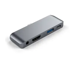 Satechi USB-C Mobile Pro Hub šedá / USB-C / USB-A / HDMI / 3.5mm jack / PD