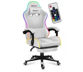 Huzaro Force 4.7 RGB bílá / Herní židle / nastavitelná / nosnost až 140 kg / látka
