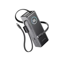 EcoFlow RAPID Power Banka stříbrná / 25000mAh / 170W / 2x vestavěný USB-C kabel / 1x USB-A + 1x USB-C