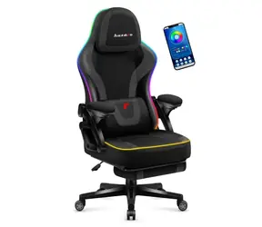 Huzaro Force 4.6 Mesh RGB černá / Herní židle / nastavitelná / nosnost až 130 kg / látka