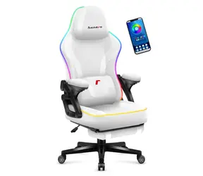 Huzaro Force 4.6 Mesh RGB bílá / Herní židle / nastavitelná / nosnost až 130 kg / látka