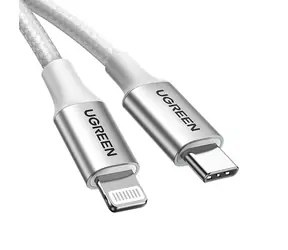 UGREEN US304 70523 USB-C to Lightning MFi kabel stříbrná / USB-C / 1m 
