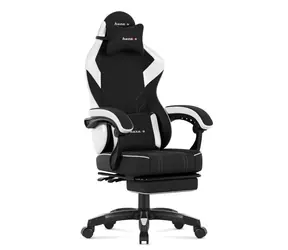 Huzaro Force 3.7 karbonově-bílá / Herní židle / nastavitelná / nosnost až 140 kg / látka