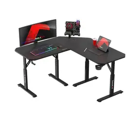Huzaro Hero 7.3 černá / Rohový herní stůl s nastavitelnou výškou / 140 x 80 x 56 - 75 - 79 cm