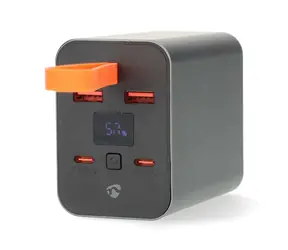 Nedis PBKPD100W25BK černá / Powerbanka / 30000 mAh / PD3.0 100W /  2x USB-A + 2x USB-C