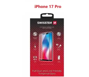SWISSTEN FULL GLUE COLOR FRAME CASE FRIENDLY sklo pro Apple iPhone 17 Pro černá