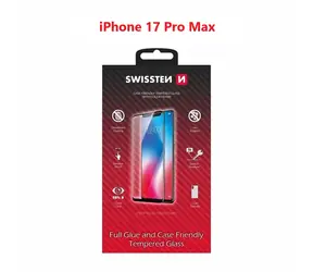 SWISSTEN FULL GLUE COLOR FRAME CASE FRIENDLY sklo pro Apple iPhone 17 Pro Max černá