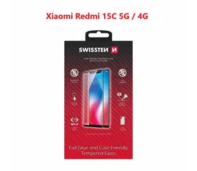 SWISSTEN FULL GLUE COLOR FRAME CASE FRIENDLY sklo pro Xiaomi Redmi 15C 5G/4G černá