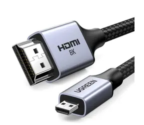 Ugreen HD164 kabel adaptéru micro HDMI - HDMI šedá / 2m / 8K