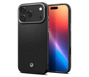 Spigen Enzo Aramid T kryt zadní kryt pro Apple iPhone 17 Pro černo-stříbrná