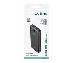 iPEAX Powerbanka 10000 mAh 10.5W černá / 2x USB-A