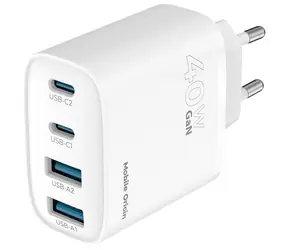 Mobile Origin GaN 40W bílá / Nabíječka / 2x USB-C & 2x USB-A