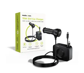 Mobile Origin CA23 5in1 75W / Autonabíječka / 2x USB-C / 1x USB-A / 2x USB-C kabel