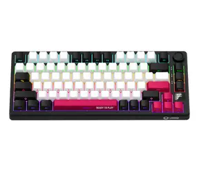 Lorgar KBP7075W (CZ&SK) černá/červená / bezdrátová herní klávesnice 75% / CZ&SK / 2.4GHz / BT 5.0 / RGB